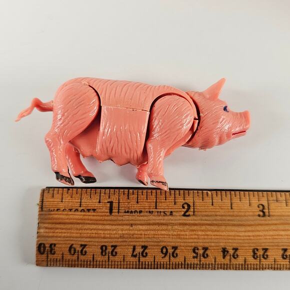 Vintage Hinged Plastic Farm Animal Lot of 11 1970s Cow Pig Sheep Made Hong Kong - Picture 13 of 14